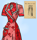 Marian Martin 9420: 1950s Charming Misses Housecoat 32 B Vintage Sewing Pattern