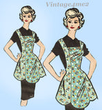 1950s Vintage Marian Martin Sewing Pattern 9434 Uncut Misses Apron Sz LRG