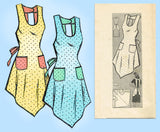 1940s Vintage Marian Martin Sewing Pattern 9449 Misses Farm Kitchen Apron Sz MED