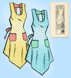 1940s Vintage Marian Martin Sewing Pattern 9449 Misses Farm Kitchen Apron Sz MED