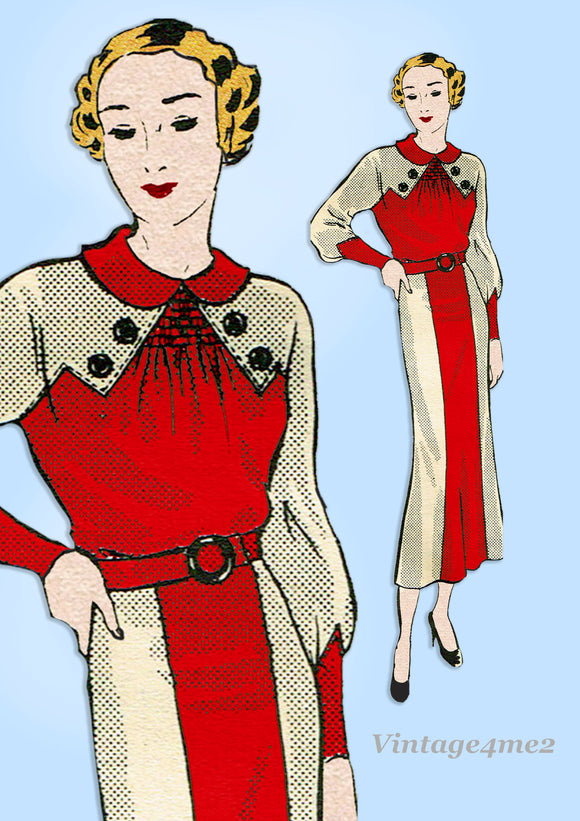 Marian Martin 9600: 1930s Uncut Misses Street Dress 34 B Vintage Sewing Pattern