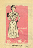 Marian Martin R9179: 1950s Charming Misses Dress Sz 34 B Vintage Sewing Pattern
