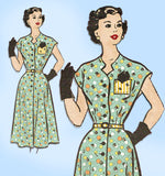 Marian Martin R9179: 1950s Charming Misses Dress Sz 34 B Vintage Sewing Pattern