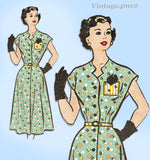 Marian Martin R9179: 1950s Charming Misses Dress Sz 34 B Vintage Sewing Pattern