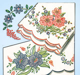 1940s Vintage McCall Embroidery Transfer 1085 Uncut Floral Pillowcases - Vintage4me2