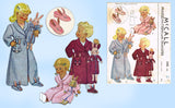 McCall 1145: 1940s Girls Robe Bunny Slippers & Doll Size 6 Vintage Sewing Pattern