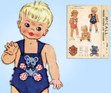 McCall 1256: 1940s Cute Baby Romper or Sunsuit Size 1 Vintage Sewing Pattern - Vintage4me2