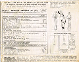 1940s Vintage McCalls Sewing Pattern 1353 Misses Evening Gown w Smocked Waist Fits All