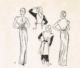 1940s Vintage McCalls Sewing Pattern 1353 Misses Evening Gown w Smocked Waist Fits All