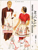 1940s Vintage McCall Sewing Pattern 1481 Cute Mr and Mrs Apron Set Fits ALL