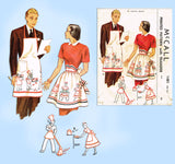 1940s Vintage McCall Sewing Pattern 1481 Cute Mr and Mrs Apron Set Fits ALL