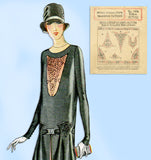 1920s Rare McCall Embroidery Transfer 1496 Embroidered Flapper Dress Trims