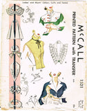 McCall 1521: 1950s Cute Misses Set of Collars & Dickies Vintage Sewing Pattern