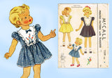 McCall's 1559: 1950s Sweet Toddler Girls Dress Size 6 Vintage Sewing Pattern