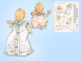 McCall 1568: 1950s Sweet Infant Christening Layette Set Vintage Sewing Pattern