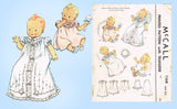 McCall 1568: 1950s Sweet Infant Christening Layette Set Vintage Sewing Pattern