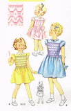 McCall 1615: 1950s Cute Toddler Girls Smocked Dress Sz 4 Vintage Sewing Pattern