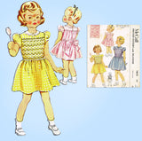 McCall 1615: 1950s Cute Toddler Girls Smocked Dress Sz 4 Vintage Sewing Pattern