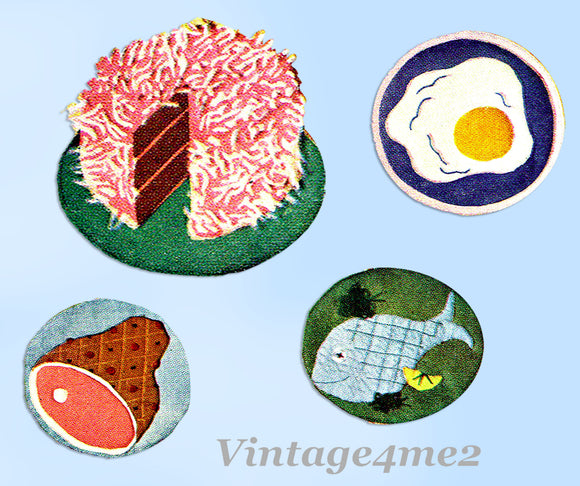 1950s Vintage McCall Embroidery Transfer 1660 Uncut Kitschy Potholders