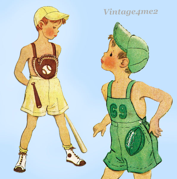 McCall 1686: 1950s Uncut Baby Boys Sports Romper Size 2 Vintage Sewing Pattern