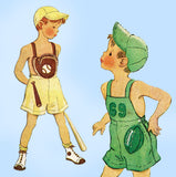 McCall 1686: 1950s Uncut Baby Boys Sports Romper Size 2 Vintage Sewing Pattern