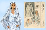 McCall's 1693: 1950s Stunning Misses Bridal Caps & Veils Vintage Sewing Pattern