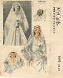 McCall's 1693: 1950s Stunning Misses Bridal Caps & Veils Vintage Sewing Pattern