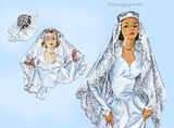 McCall's 1693: 1950s Stunning Misses Bridal Caps & Veils Vintage Sewing Pattern