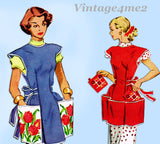 1950s Vintage McCalls Sewing Pattern 1713 Misses Tic Tac Toe Apron Sz Med