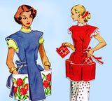 1950s Vintage McCalls Sewing Pattern 1713 Misses Tic Tac Toe Apron Sz Med