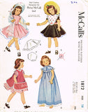 1950s Vintage McCall Sewing Pattern 1812 Cute 14 inch Betsy McCall Doll Clothes Set