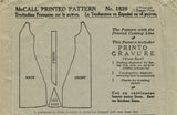 McCall 1839: 1930s Misses Embroidered Nightgown Size Sm Vintage Sewing Pattern