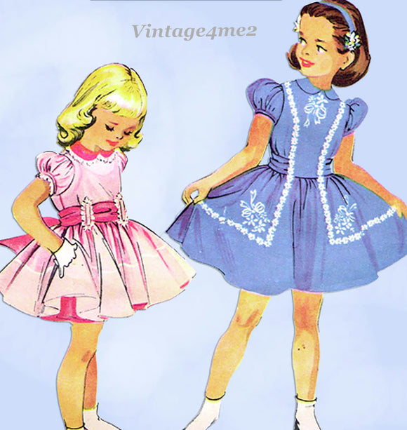 1950s Vintage McCall's Sewing Pattern 2007 Toddler Girls Confirmation Dress Sz 6