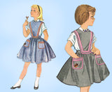 1950s Vintage McCalls Sewing Pattern 2028 Lady Bug Girls Pinafore Dress Sz 4