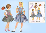 1950s Vintage McCalls Sewing Pattern 2028 Lady Bug Girls Pinafore Dress Sz 10
