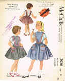 1950s Vintage McCalls Sewing Pattern 2028 Lady Bug Girls Pinafore Dress Sz 4