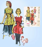 1950s Vintage McCalls Sewing Pattern 2133 Misses Cobbler Apron w Mitt Sz 34-36 B