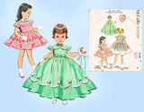 1950s Vintage McCalls Sewing Pattern 2139 Toddler Girls Dress or Gown Size 2