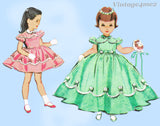 1950s Vintage McCalls Sewing Pattern 2139 Toddler Girls Dress or Gown Size 2