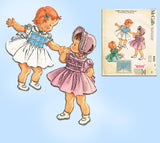 McCalls 2153: 1950s Darling Baby Girls Smocked Dress Sz 2 Vintage Sewing Pattern