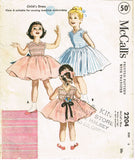 1950s Vintage McCalls Sewing Pattern 2204 Darling Toddler Girls Dress Size 6