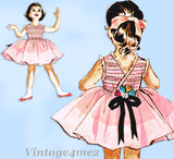 1950s Vintage McCalls Sewing Pattern 2204 Darling Toddler Girls Dress Size 6