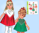 McCall 2219: 1960s Uncut Tiny Todddlers A-Line Dress Size 1 Vintage Sewing Pattern