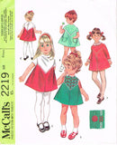 McCall 2219: 1960s Uncut Tiny Todddlers A-Line Dress Sz 6 mos Vintage Sewing Pattern