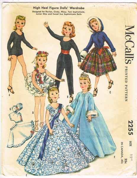1950s Vintage McCalls Sewing Pattern 2255 12 Inch Revlon Doll Clothes ORIG