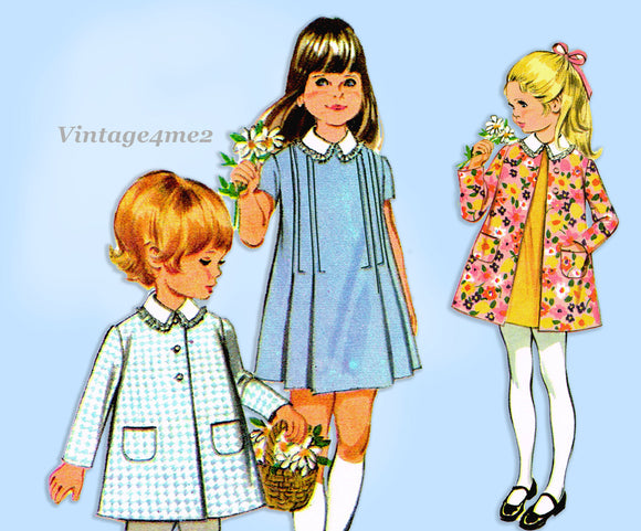 McCall 2273: 1960s Uncut Tiny Todddlers A-Line Dress Size 2 Vintage Sewing Pattern