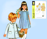 McCall 2273: 1960s Uncut Tiny Todddlers A-Line Dress Size 3 Vintage Sewing Pattern