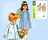 McCall 2273: 1960s Uncut Todddlers A-Line Dress & Coat Size 5 Vintage Sewing Pattern