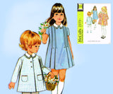 McCall 2273: 1960s Uncut Todddlers A-Line Dress & Coat Size 6 Vintage Sewing Pattern
