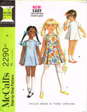 McCall 2290: 1960s Uncut Todddlers A-Line Boho Dress Size 4 Vintage Sewing Pattern